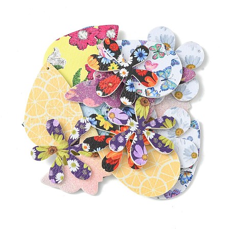 Butterfly/Flower/Teardrop PU Leather Big Pendants FIND-X0010-12-1