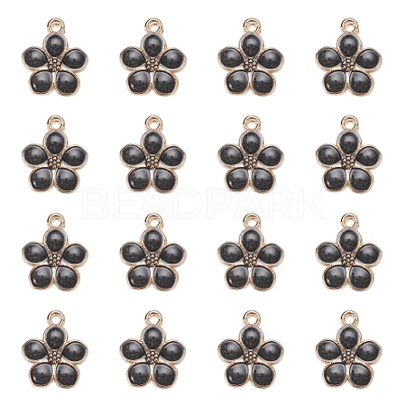 Light Gold Plated Alloy Enamel Pendants X-ENAM-R136-17D-1