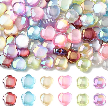 30Pcs 3 Styles UV Plating Resin Beads RESI-YW0005-80-1