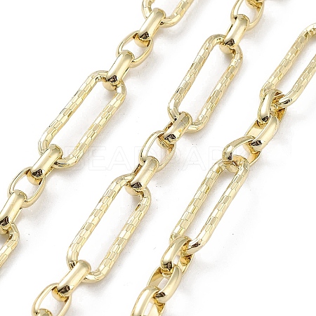 Rack Plating Brass Paperclip Chains CHC-F018-01G-1