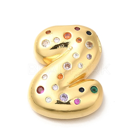 Brass Cubic Zirconia Pendants KK-M295-13G-Z-1