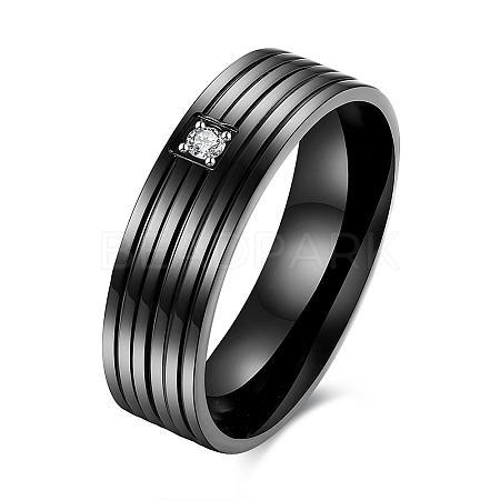 Valentine's Day Gifts Titanium Steel Cubic Zirconia Couple Rings For Men RJEW-BB16446-10-1