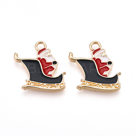Golden Plated Alloy Enamel Pendants ENAM-T009-88-RS-1