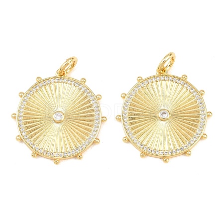 Brass Micro Pave Cubic Zirconia Pendants KK-C162-062G-02-1