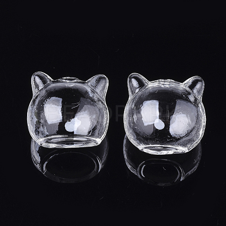 Handmade Kitten Blown Glass Globe Beads BLOW-T001-31-1