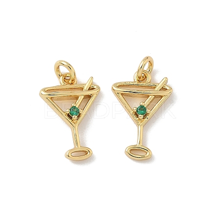 Brass Pave Cubic Zirconia Pendants KK-P325-17B-G-1