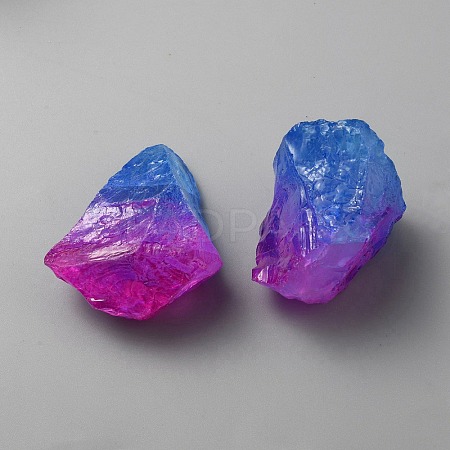 Electroplated Raw Rough Natural Quartz Crystal Beads G-WH0016-43B-1