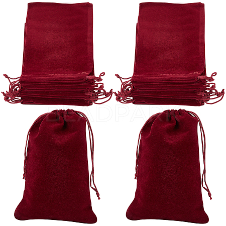 Beebeecraft 20Pcs Rectangle Velvet Drawstring Pouches TP-BBC0001-03A-01-1