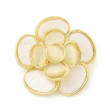 Camellia Flower Shape Alloy Brooch JEWB-U006-15LG-1