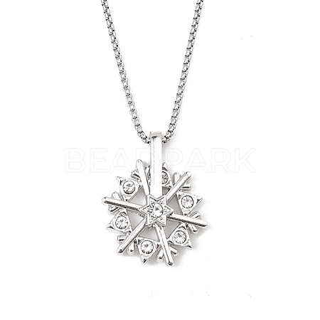 Zinc Alloy with Rhinestone Pendant Necklaces NJEW-M211-15P-01-1