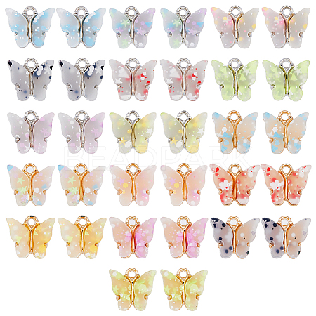 SUPERFINDINGS 32Pcs 16 Styles Acrylic Charms BUER-FH0001-02-1