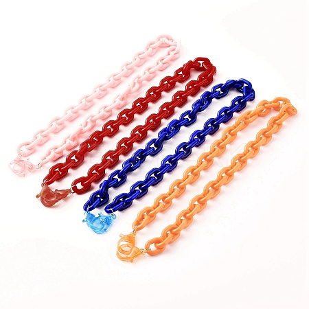 Acrylic Cable Chain Necklaces NJEW-JN03534-1