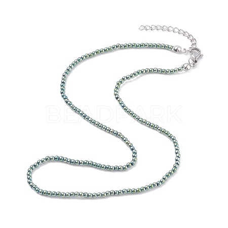 Round Glass Beaded Necklace for Women NJEW-JN03821-03-1