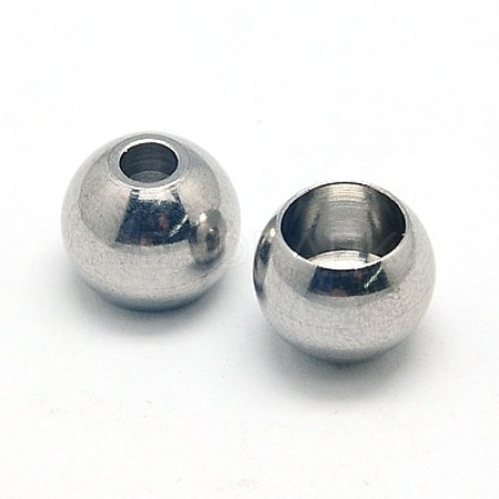 304 Stainless Steel Beads STAS-E034-3-1