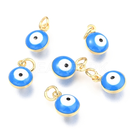 Brass Enamel Charms LS-KK-B024-02G-A-1