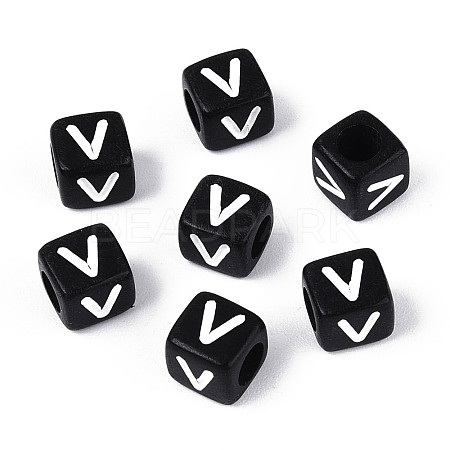 Initial Acrylic Horizontal Hole Beads OACR-ZX006-35V-1