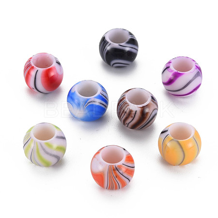 Opaque Acrylic European Beads MACR-S308-07B-1