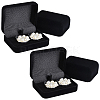 4Pcs Velvet Gift Cufflink Boxes with Hinged Lid and Black Inside CON-PH0003-64A-1