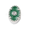 304 Stainless Steel Enamel with Rhinestone European Beads STAS-Z130-07P-2