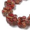Dyed Natural Imperial Jasper with Resin Beads Strands G-G083-G03-01-3
