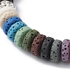 Dyed Colorful Natural Lava Rock Beaded Stretch Bracelets BJEW-JB09683-02-3