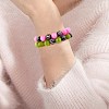 Green Yellow Natural Yellow Jade Round Beaded Stretch Bracelet BJEW-SW00077-06-3