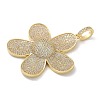 Rack Plating Brass Micro Pave Clear Cubic Zirconia Pendants KK-G515-47G-2