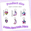 24Pcs 3 Styles Star & Moon & Heart Glass Shoes Charms PALLOY-PH01715-2