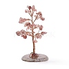 Natural Strawberry Quartz Chips & Agate Pedestal Display Decorations DJEW-A001-04B-2