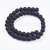 Synthetic Black Stone Bead Strands G-R345-10mm-38-1-2
