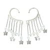 Brass Star & Glass Star Tassel Earrings EJEW-JE06002-1