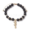 Adjustable Natural Lava Rock Braided Bead Bracelets BJEW-JB10563-3