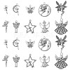 50Pcs 10 Style Tibetan Style Alloy Pendants TIBEP-CJ0003-48-1