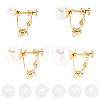24Pcs 4 Styles 316 Surgical Stainless Steel Clip-on Earring Converters Findings STAS-SC0010-35G-6