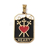 Ion Plating(IP) 304 Stainless Steel Enamel Pendants STAS-Q003-01G-020-1