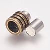 304 Stainless Steel Magnetic Clasps with Glue-in Ends STAS-F124-01AB-3