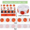 4 Rolls 4 Colors Sport Ball Print Grosgrain Ribbon OCOR-PH0004-07B-2