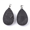 Electroplate Natural Druzy Geode Agate Pendants G-S344-61B-01-2