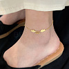 Double Fish 304 Stainless Steel Link Anklets for Women FS-WG2E8EF-01-2