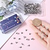 SUNNYCLUE 120Pcs 4 Styles 201 & 304 Stainless Steel Cup Peg Bails Charms STAS-SC0006-06-3