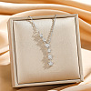 Brass Micro Pave Clear Cubic Zirconia Star Pendant 304 Stainless Steel Cable Chain Necklaces for Women WGC0A86-02-1