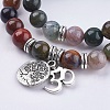 Natural Indian Agate Wrap Bracelets BJEW-E329-06E-2