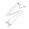 304 Stainless Steel Crystal Rhinestone Satellite Chain Bowknot Pendant Necklaces for Women NJEW-C055-10P-3