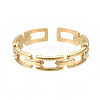 304 Stainless Steel Rectangle Wrap Open Cuff Ring RJEW-T023-70G-1