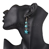 Synthetic Turquoise Dangle Earrings EJEW-JE05849-02-3