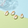 Natural Cowrie Shell Wire Wrapped Pendants X-PALLOY-JF00571-02-4