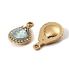 UV Plating Alloy Glass Pendants FIND-K032-45G-2
