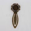 Antique Bronze Iron Bookmark Cabochon Settings X-PALLOY-N0084-03AB-NF-1