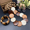 Bohemian Vintage Style Wooden Flat Round Beaded Necklaces & Dangle Earrings & Beadeed Bracelets Sets for Women FS-WGEDB9C-01-3