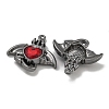 Rack Plating Alloy & Glass Charms PALLOY-F312-21B-2